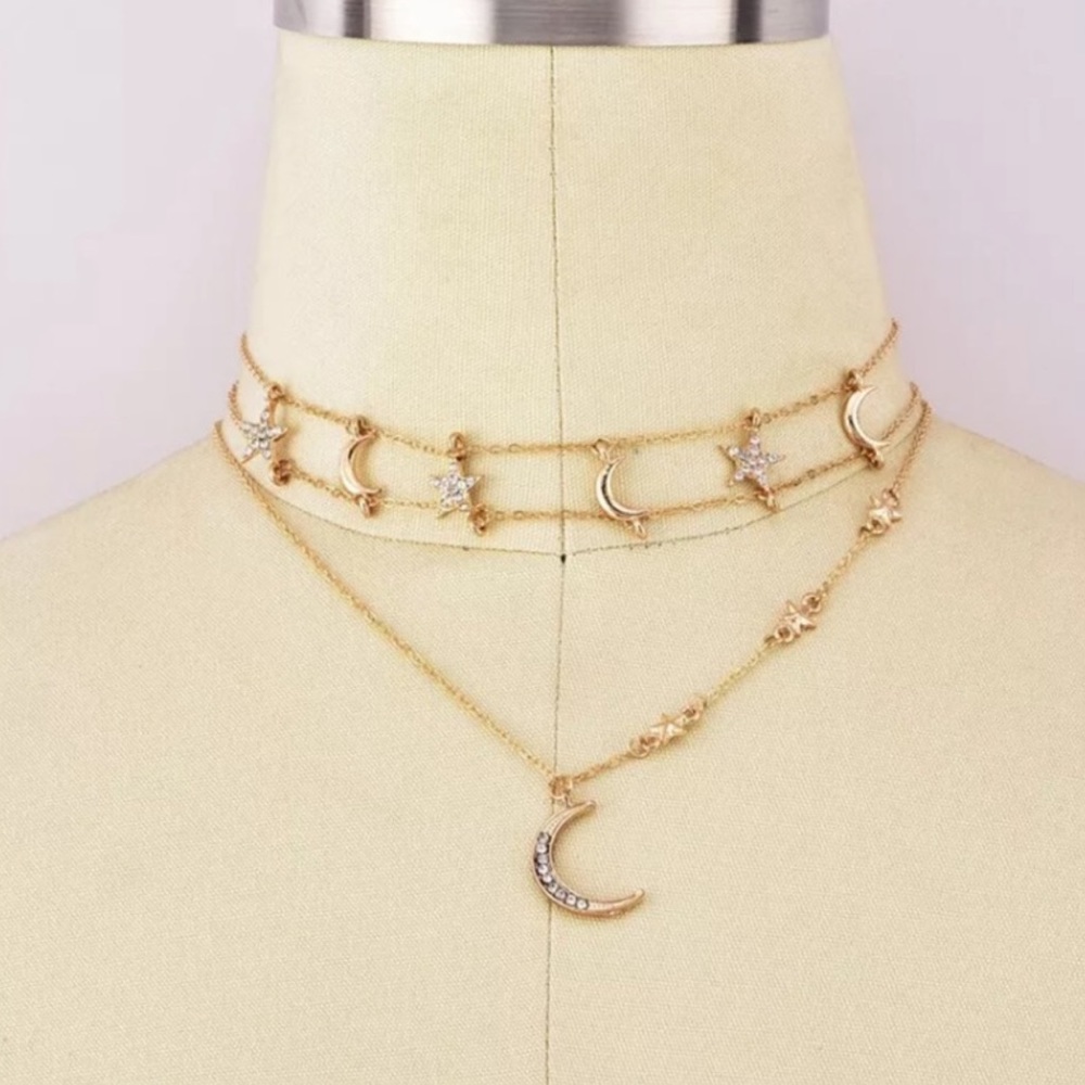 3/$30 ๐ Moon And Star Choker - Picture 4 of 6